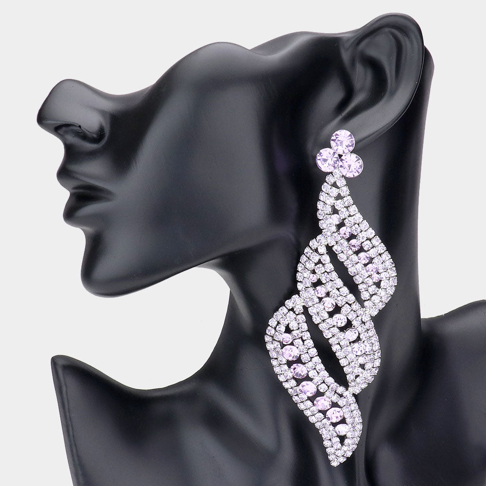 Long Lavender Statement Earrings | Lavender bolts | 528990