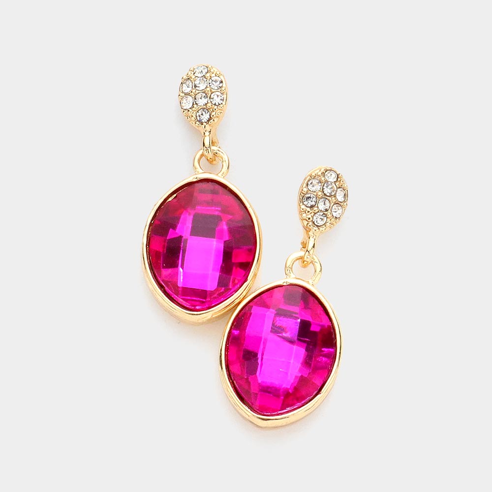 Small Fuchsia Dangle Earrings | Interview Earrings | 571956