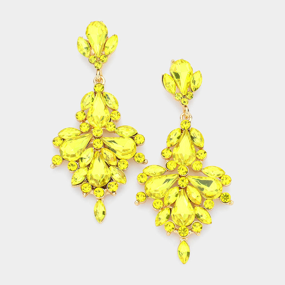 Yellow Crystal Chandelier Earrings | 542225