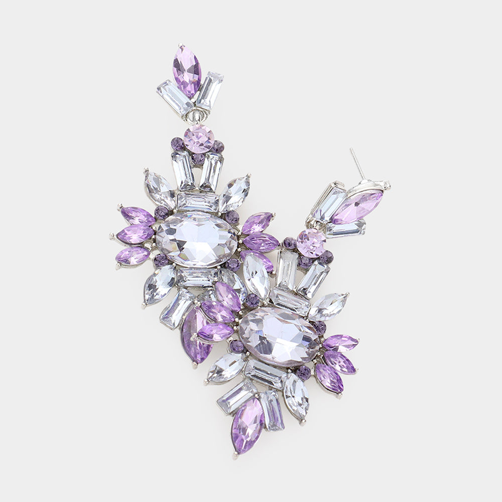 Violet Crystal Drop Earrings | 590575