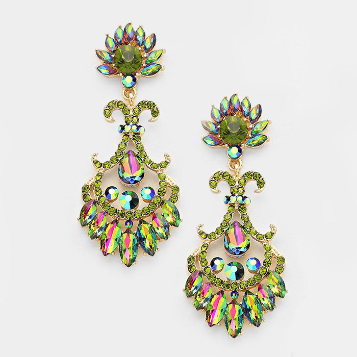 Multi-Color Crystal Chandelier Earrings | 280782