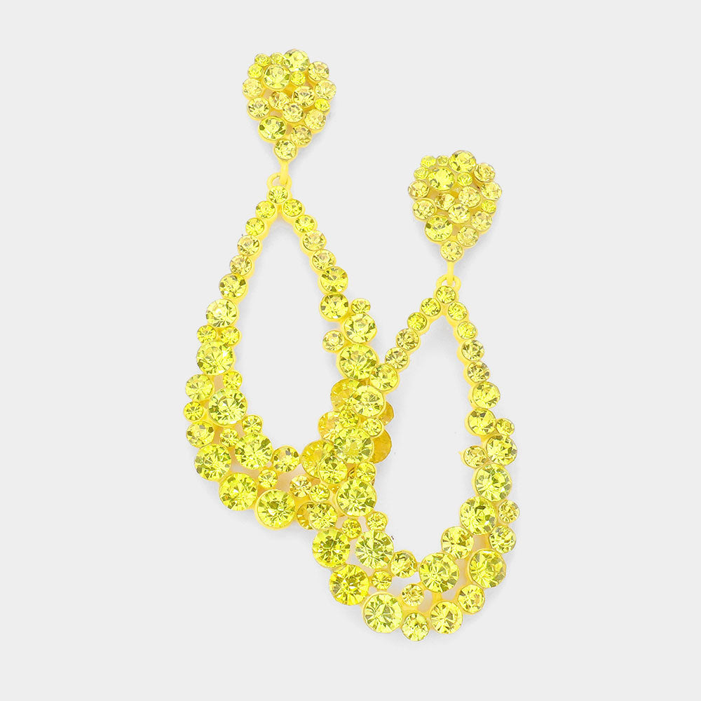 Big Yellow Crystal Pageant Earrings | 545171