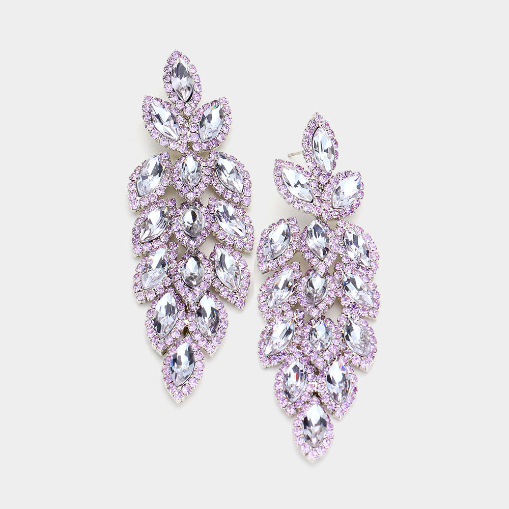 Long Lavender Crystal Marquise Earrings | 514795