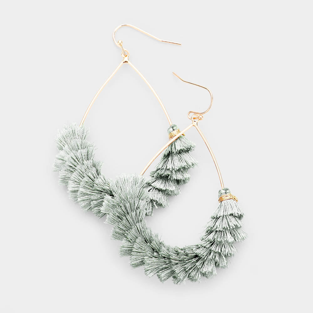 Fun Fashion Mint Drop Tassel Earrings | 439676