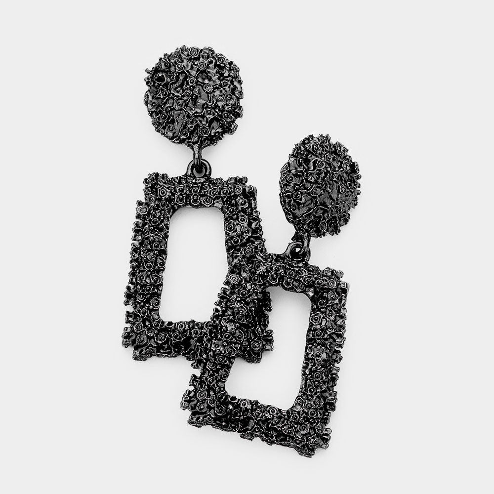 Black Metal Fun Fashion Knocker Earrings | Fun Fashion Earrings | 486582