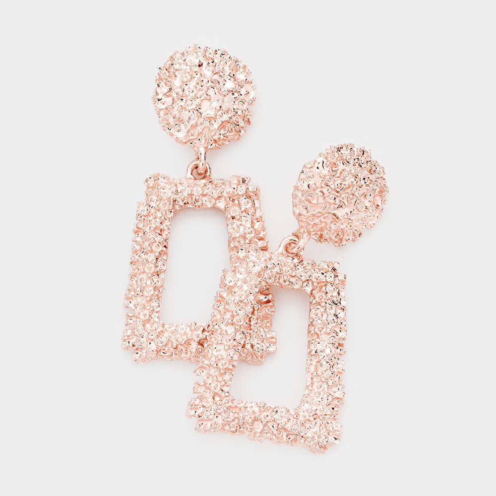 Rose Gold Metal Fun Fashion Knocker Earrings | Fun Fashion Earrings | 486589