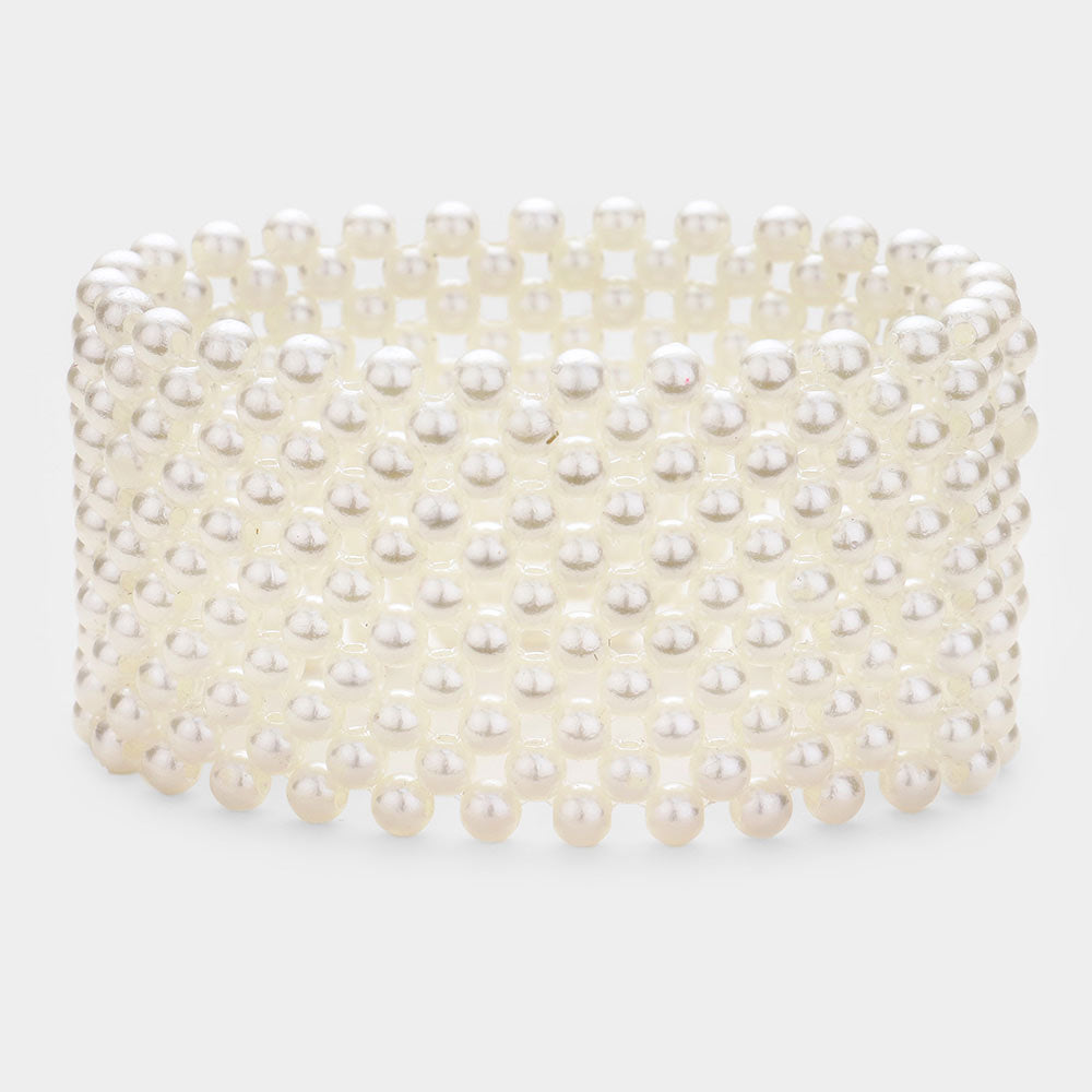 Ceam Pearl Stretchable Bridal Bracelet | Wedding Bracelet | 468273