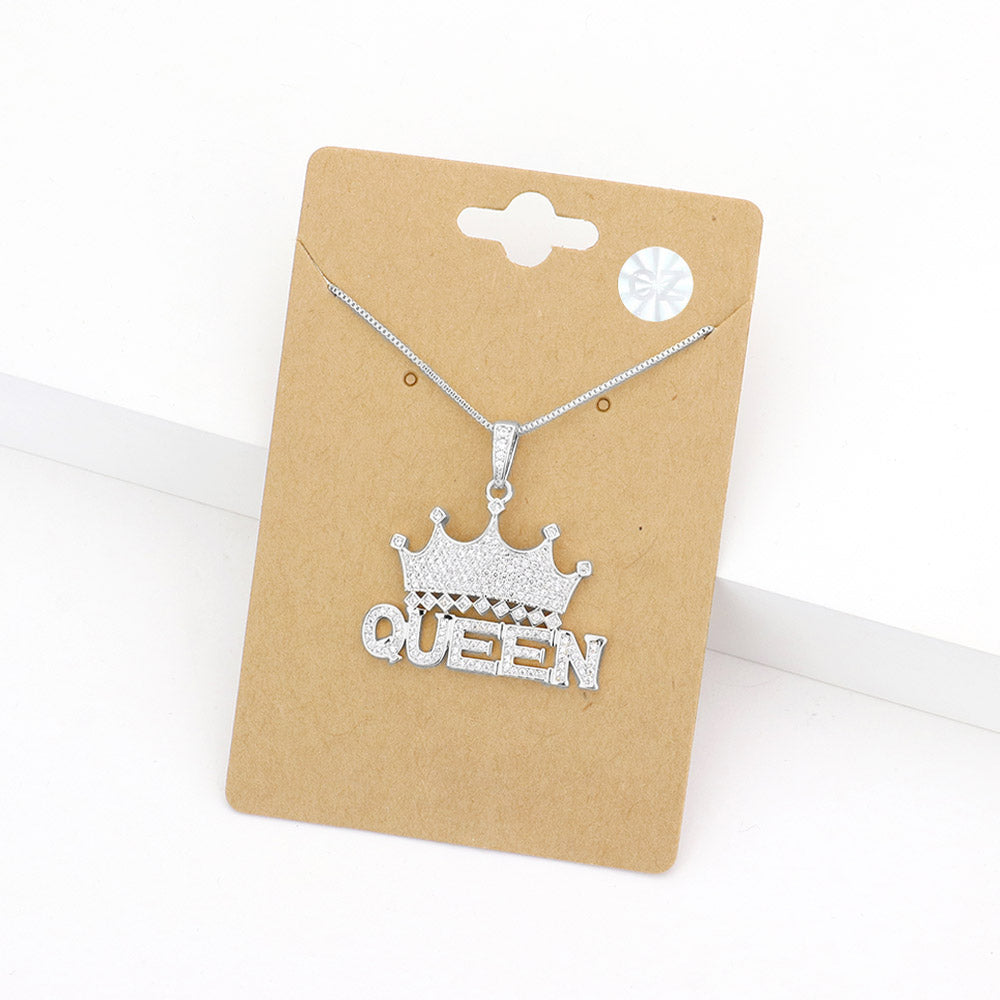 Queen Crown Pendant Necklace | PDN0024