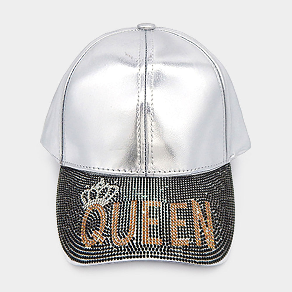 Bling Queen Message Baseball Cap | Bling Products | Queen Products | Rhinestone Hat | Rhinestone Crown Cap