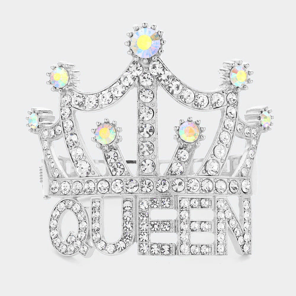 Queen Message Crown Hinged Bracelet | EVB0156