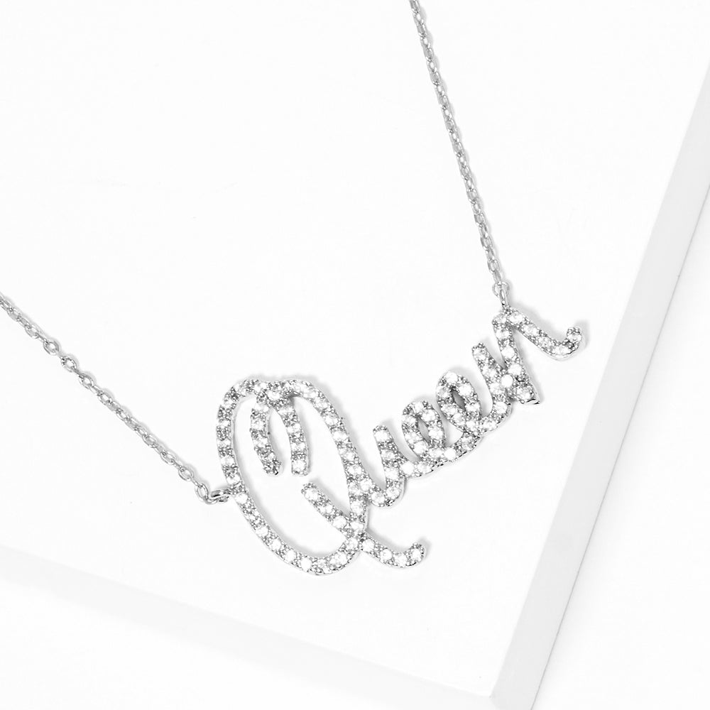 Queen Message Pendant Necklace | PDN2696