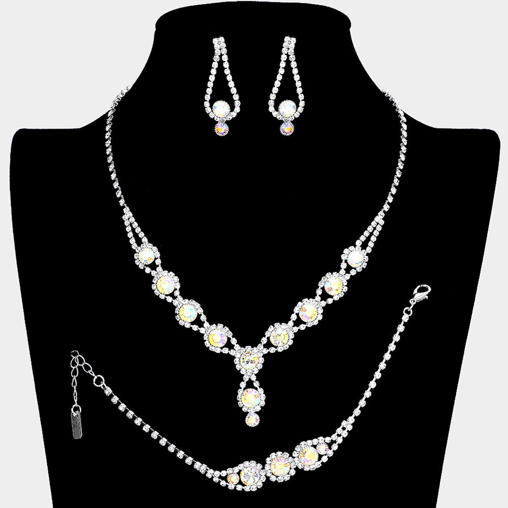 AB Rhinestone 3 Piece Jewelry Set | Formal Jewelry | 340373