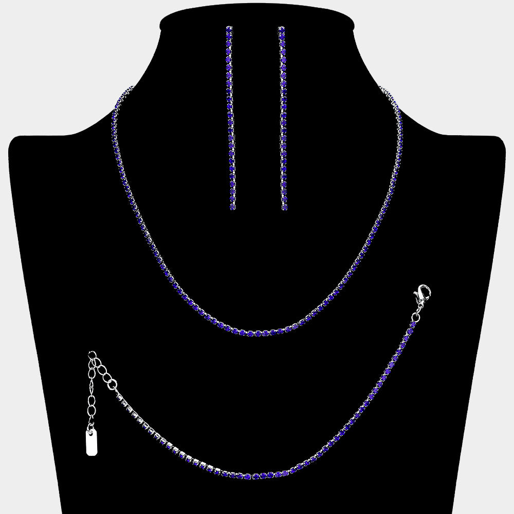 Sapphire Rhinestone Jewelry Set | Homecoming Jewelry | 650580