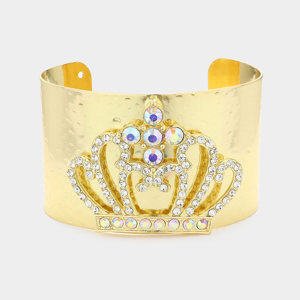 Rhinestone Crown Metal Cuff Bracelet | Bracelet with Crown | Cuff Bracelet | CFB770