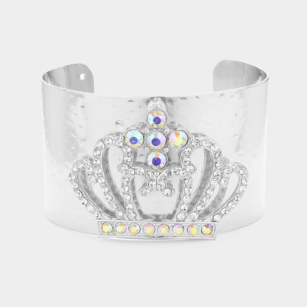 Rhinestone Crown Metal Cuff Bracelet | Bracelet with Crown | Cuff Bracelet | CFB770