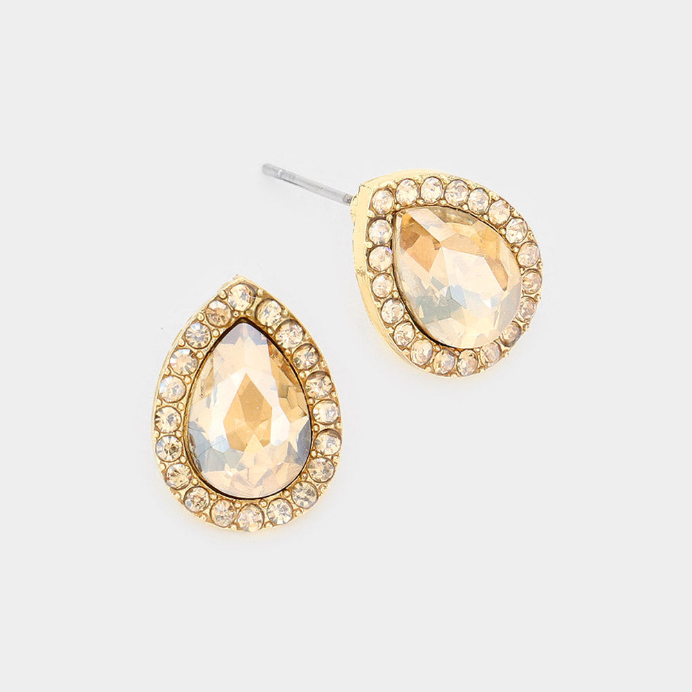 Small Light Topaz Crystal Stud Earrings | 557527