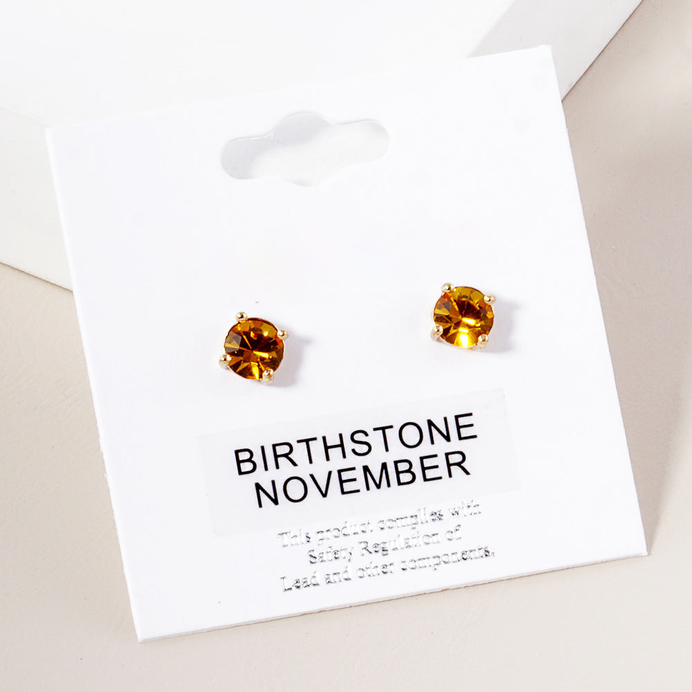 Small Topaz Stud Earrings on Gold | November Birthstone Earrings | Little Girl Earrings | 615896